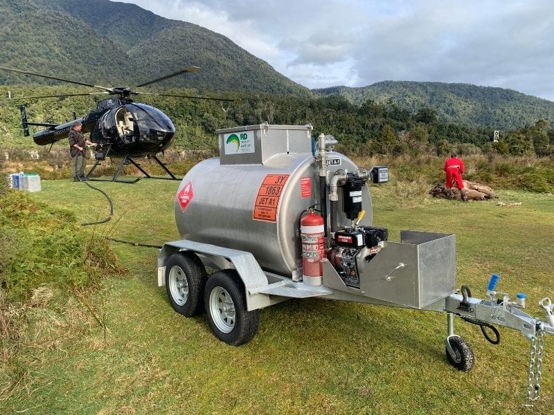 Helicopter Onsite re-fueling during a contract